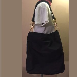 JPK PARIS 75 BLACK NYLON HOBO BUCKET SHOULDER BAG